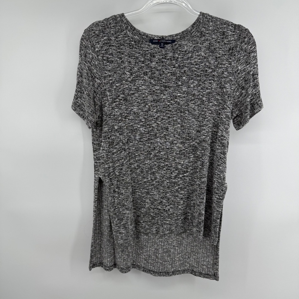 ONE CLOTHING Marled Knit High Split Tunic Top Women's Size M